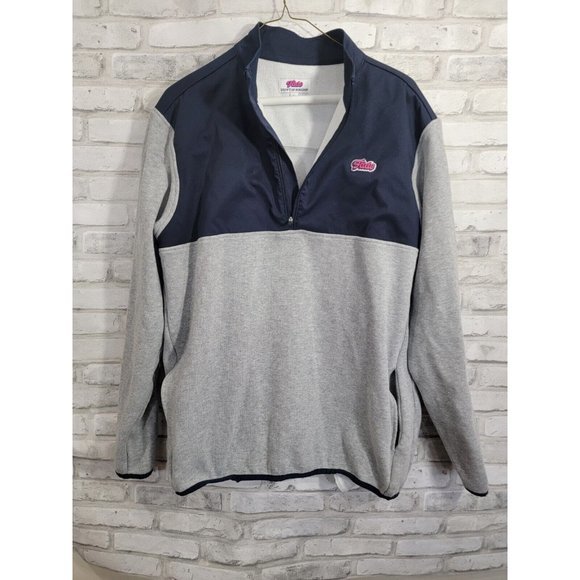 Fade‎ Golf N' Stuff Workshop Sz Large Pullover Sweatshirt Fade 1/4 Zip Navy Gray - Picture 4 of 10